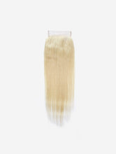 Brooklyn Hair 11A Raw Virgin Platinum Blonde #613 Straight 4x4 Transparent Lace Closure